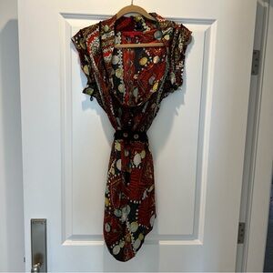 Vivienne Tam ASIAN 100% silk Patterned Dress with coins details